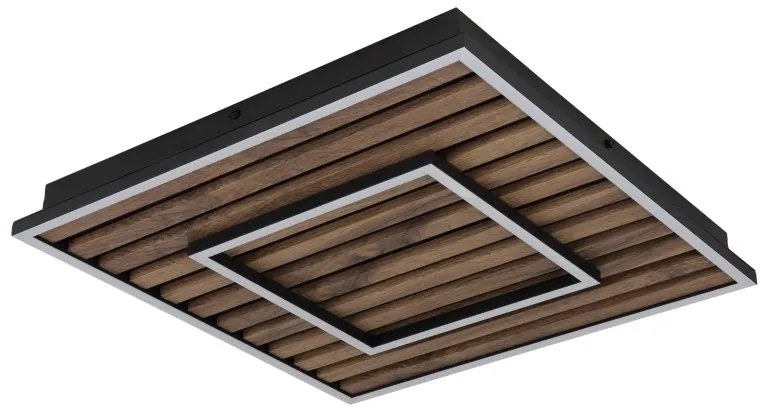 Plafoniera LED riflaj MDF cu efect de lemn WOODY 45x45cm