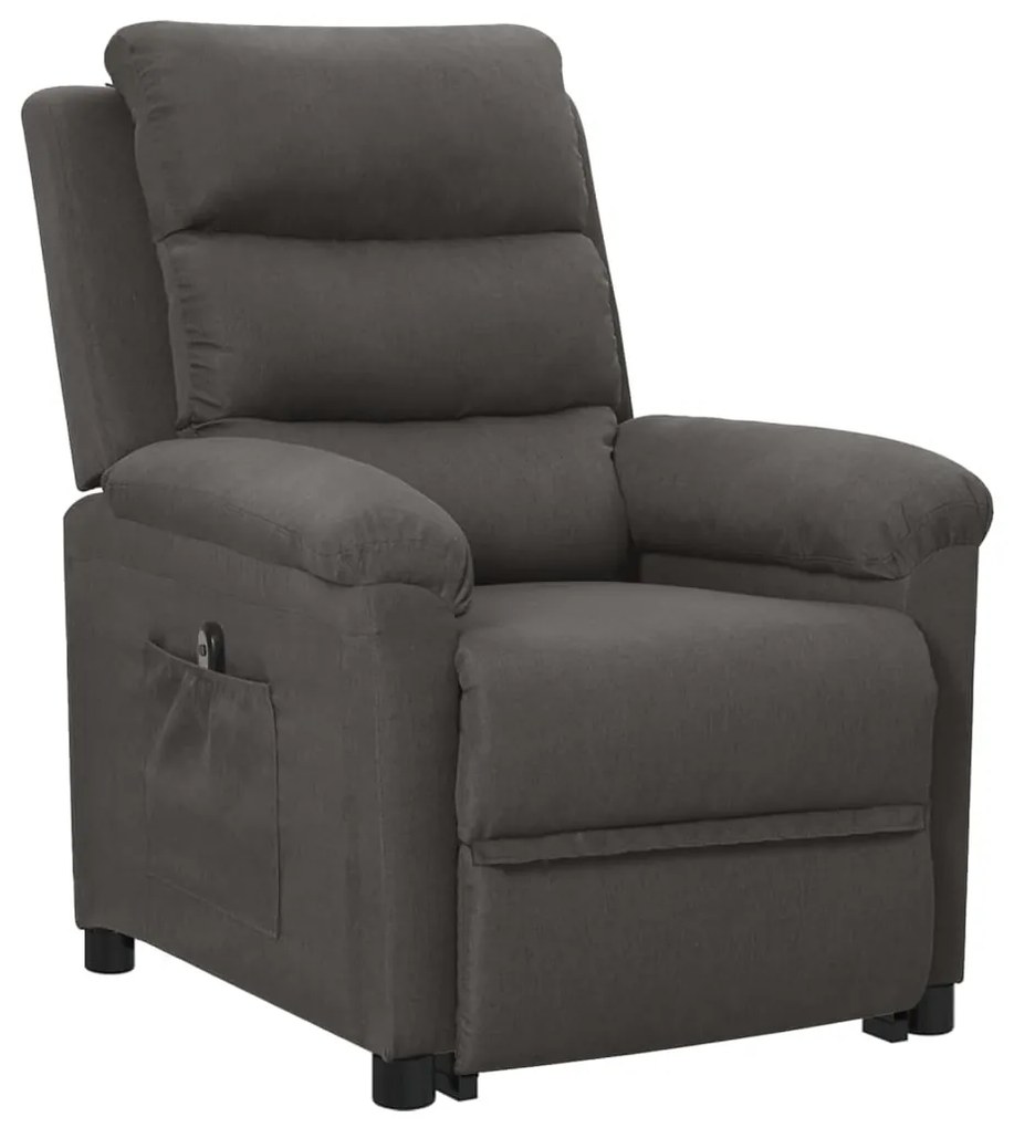 3098258 vidaXL Fotoliu cu ridicare, gri închis, textil