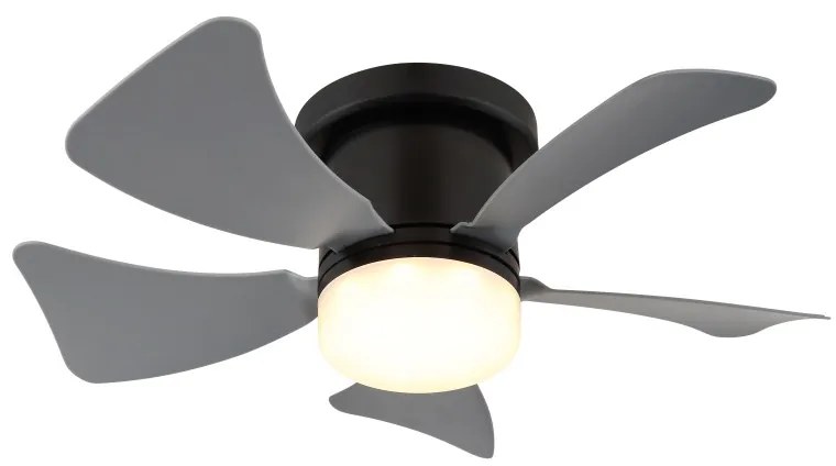 Plafoniera LED cu ventilator, 10W, 750lm, lumina calda/neutra/rece 3000-6500K, IP20, neagra, Globo