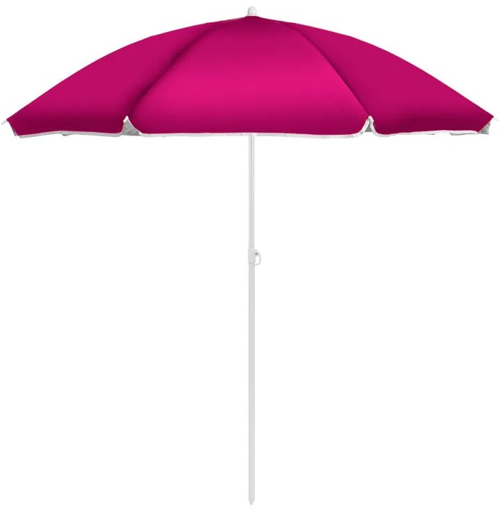 Umbrelă de plajă cu funcție de înclinare 220 cm roz