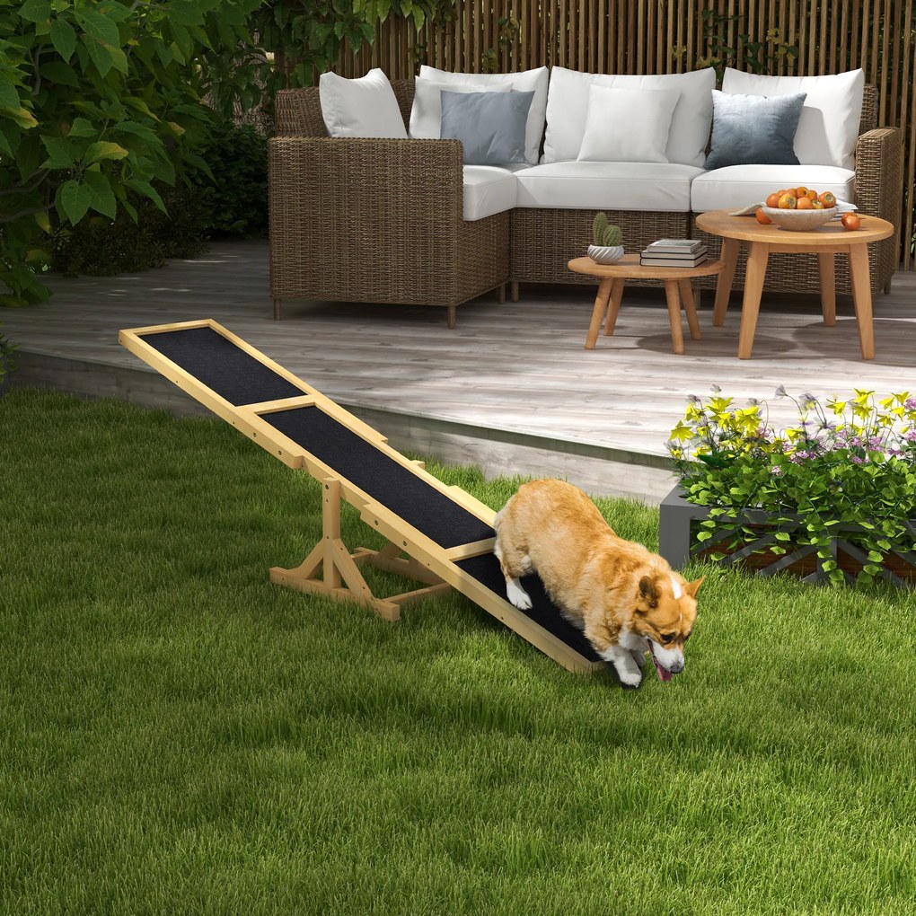 PawHut Balansoar pentru antrenament de agilitate la câini, antiderapant, cu o capacitate de încărcare de până la 50 kg, 180 x 30 x 30 cm | Aosom Romania