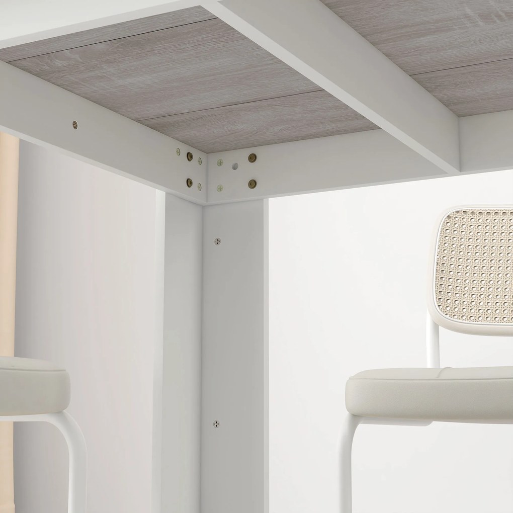 HOMCOM Masă Modernă de Dining pentru 4-6 Persoane 120x69x75 cm Gri și Alb | Aosom Romania