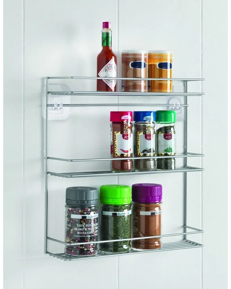 Suport de perete cu trei nivele pentru condimente Metaltex