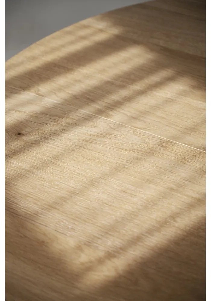 Masă de dining natural rotundă extensibilă cu aspect de lemn de stejar ø 130 cm Glenside – Rowico