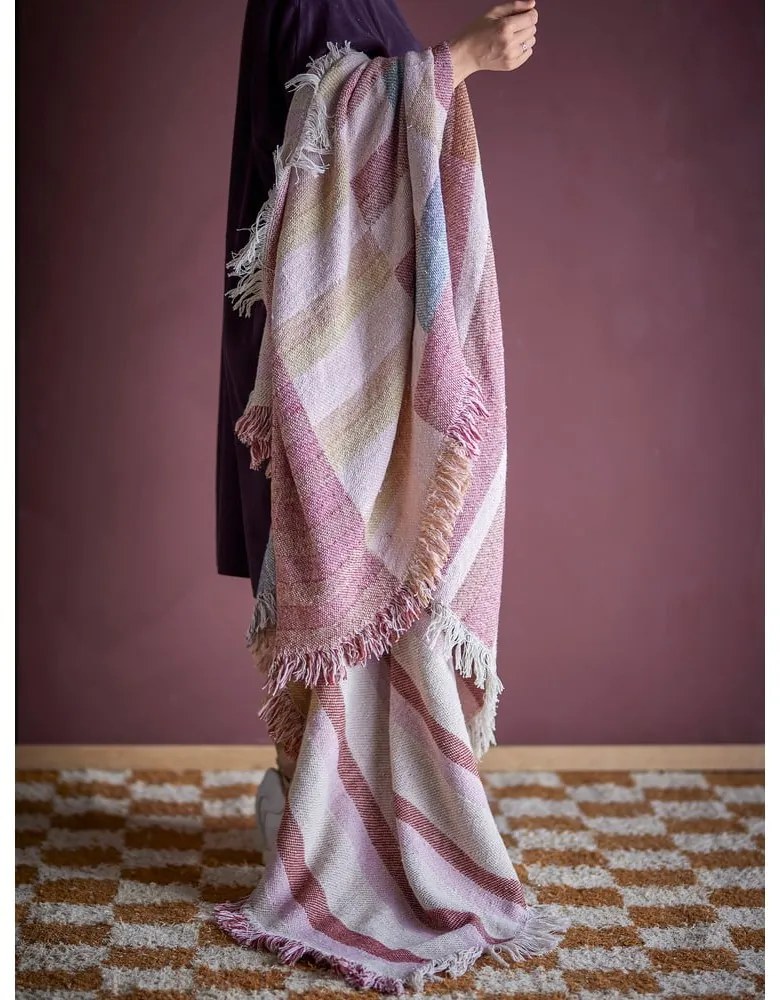 Pătură maro din bumbac reciclat 130x160 cm Lane – Bloomingville