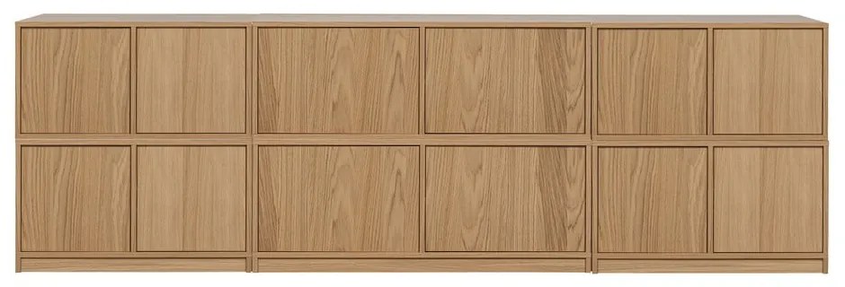 Set TV în culoare naturală cu aspect de lemn de stejar 264x88 cm Modulair – vtwonen