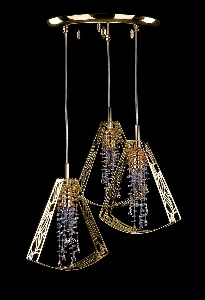 Lustra cu 3 pendule cu model design minimalist SWING 03-CH+ Cristal Bohemia Exclusive