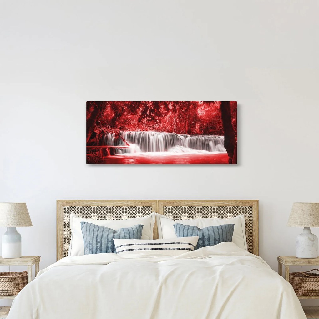 Tablou - Cascadă, roșu (120x50 cm)