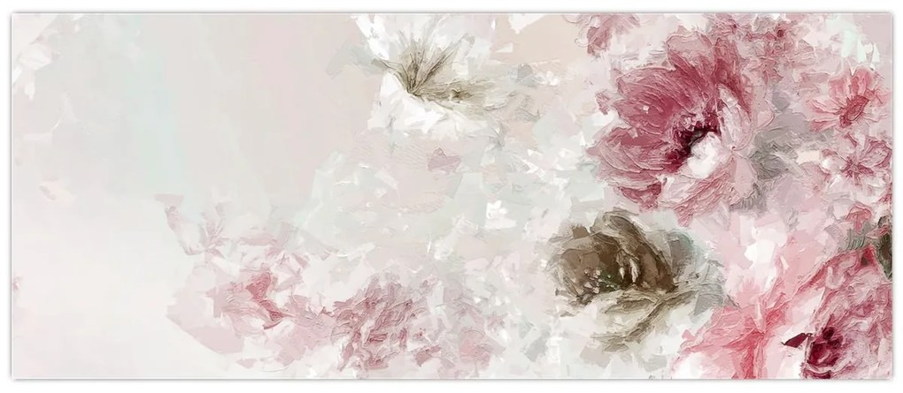 Tablou - Pictura flori roz (120x50 cm)