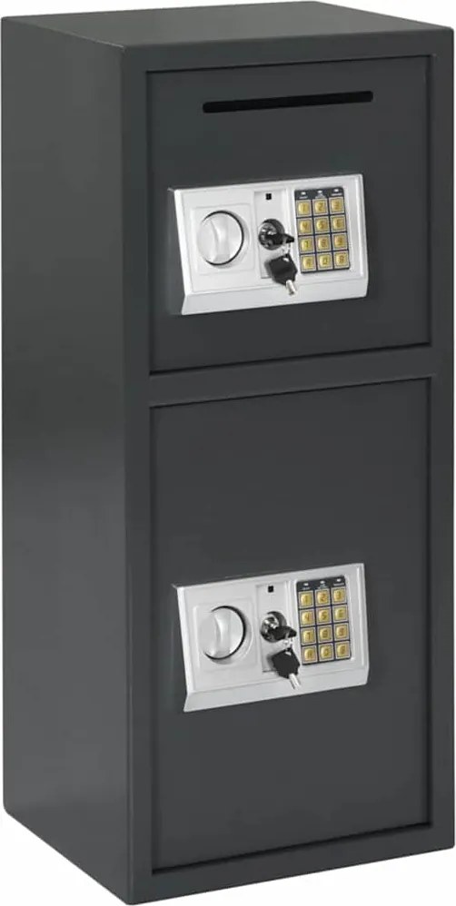 vidaXL Seif digital cu blocare Gri închis 35 x 31 x 80 cm Oțel