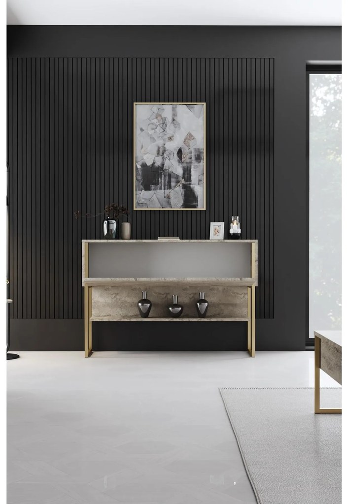 Mobilier living Luna set (Travertin + auriu) . 1102332