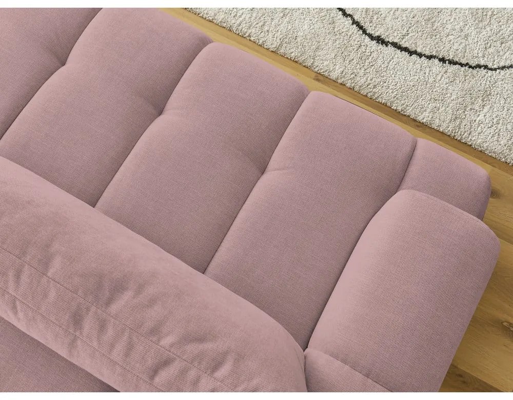 Canapea roz extensibilă/cu spațiu de depozitare 251 cm Fuji – Bobochic Paris