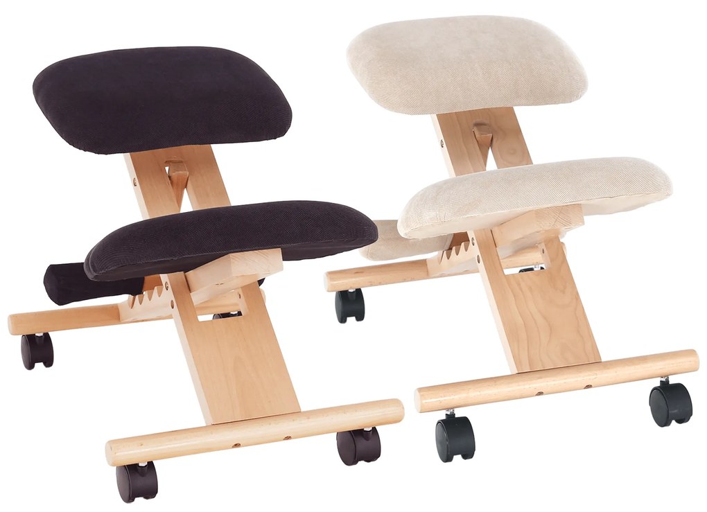 Scaun genunchi ergonomic, negru / fag, GROCO