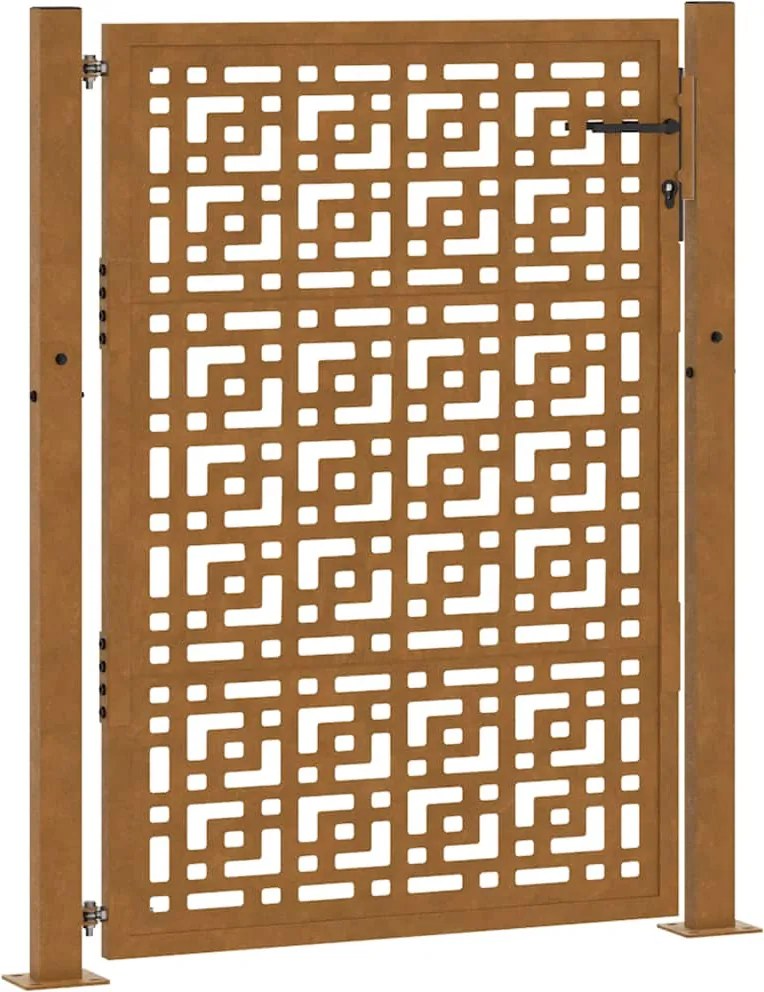 vidaXL Poartă de grădină 100x150 cm, oțel rezistent la intemperii, model cruce