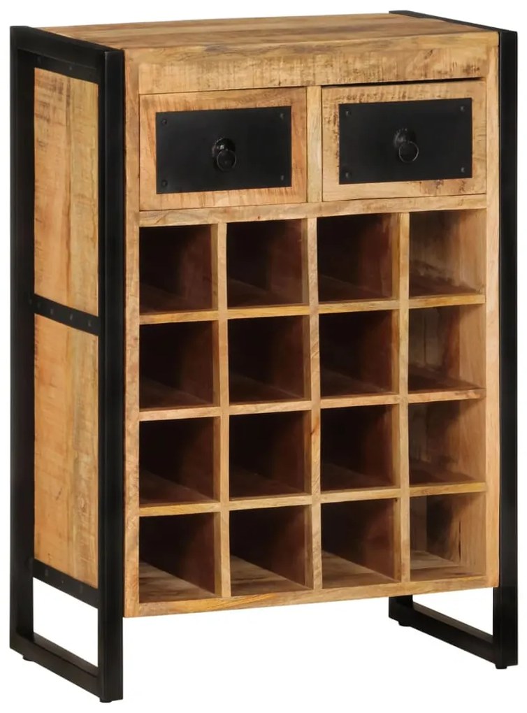 vidaXL Suport de vin pentru 16 sticle, lemn masiv de mango