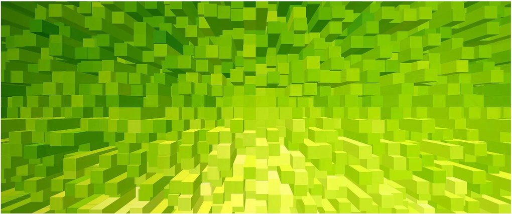 Tabloul cuburilor galbenverzui (120x50 cm)