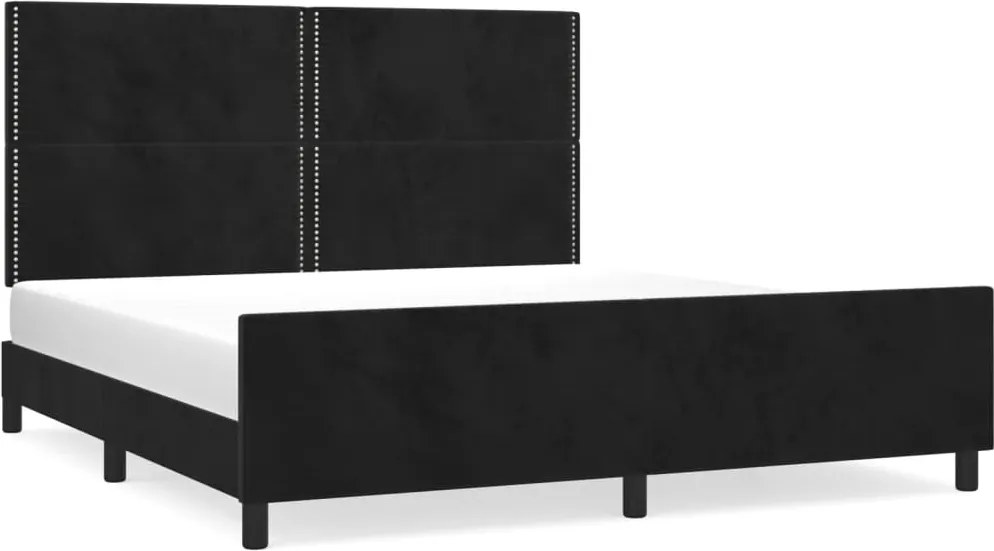 vidaXL Cadru de pat fără saltea, negru, 160x200 cm, catifea