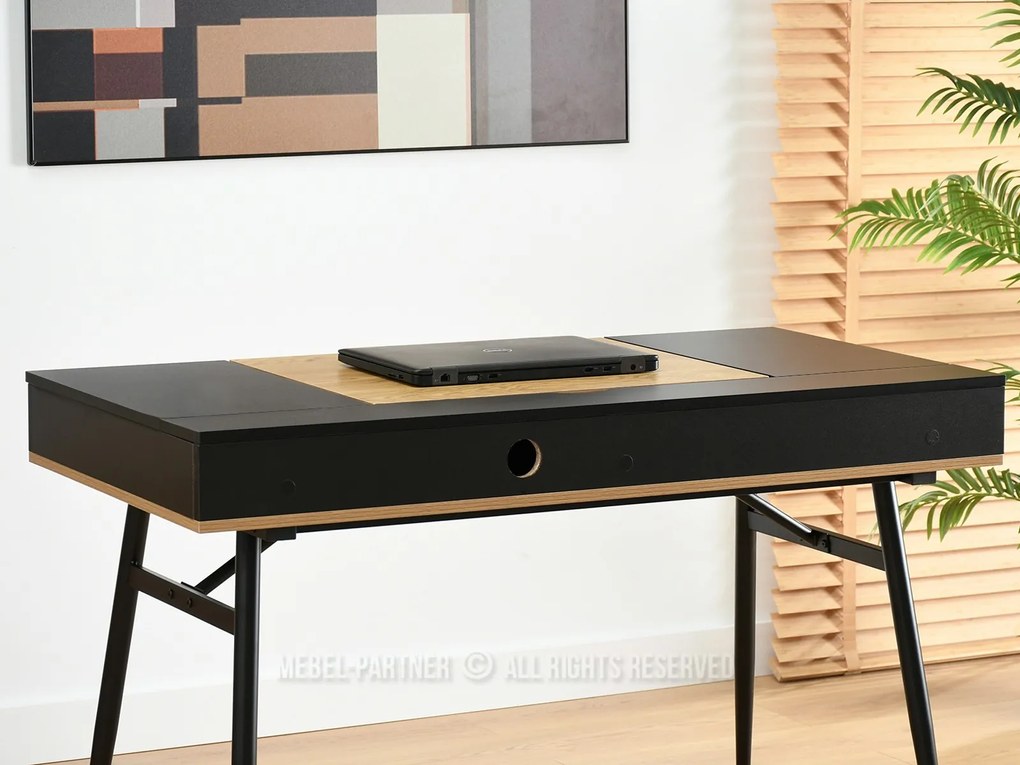Masă PC Baiden (stejar negru + negru). 1109732