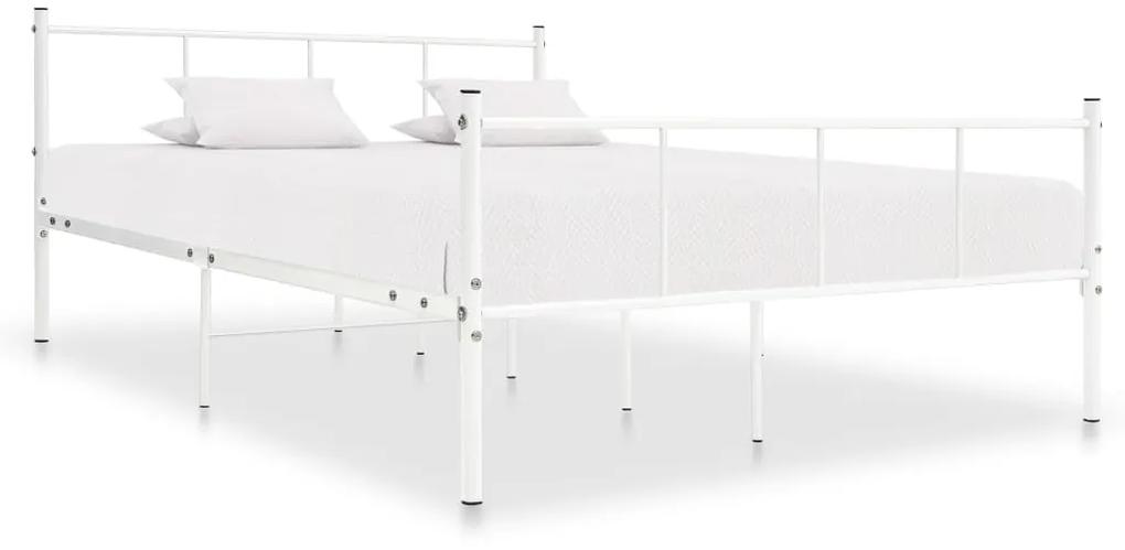 284632 vidaXL Cadru de pat, alb, 140 x 200 cm, metal