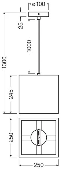 Lustră pe cablu Ledvance DECOR CARDBOARD 1xE27/15W/230V 25x25 cm