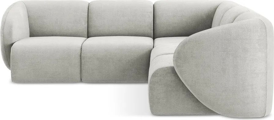 Colțar gri deschis cu tapițerie din chenille Lani – Makamii