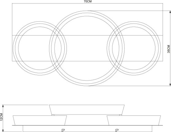 Globo 48048D2 - Plafonieră LED SYRAKUS 40W/230V 3000K 70x35 cm