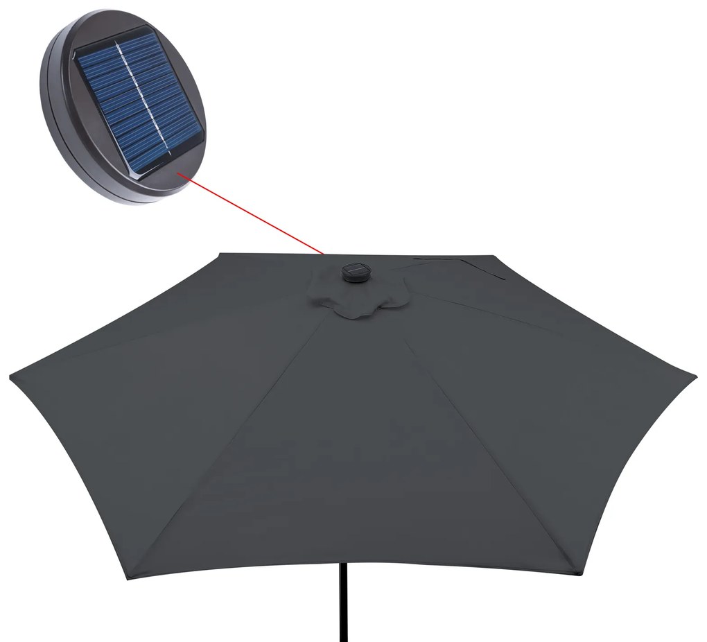 Deuba Umbrela de soare LED Florida Ø300 cm - antracit