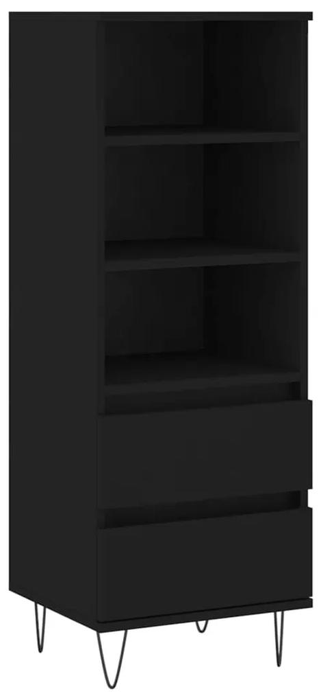 831509 vidaXL Dulap înalt, negru, 40x36x110 cm, lemn compozit