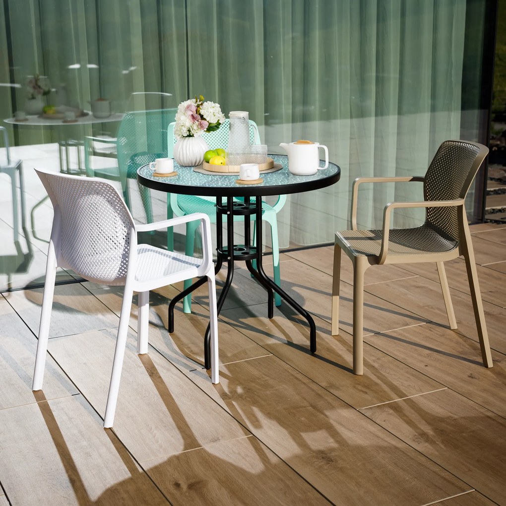 Scaun stivuibil, gri-maro / plastic, FRENIA