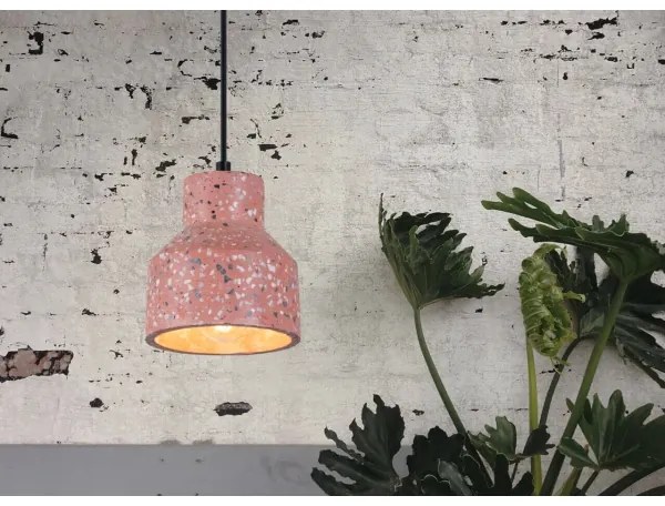 Lustră pe cablu RESIN 1xE27/11W/230V roz/neagră Klausen 111038