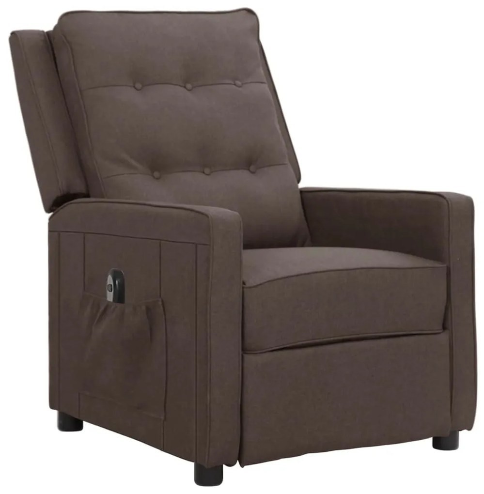 3098618 vidaXL Fotoliu rabatabil electric, gri taupe, material textil