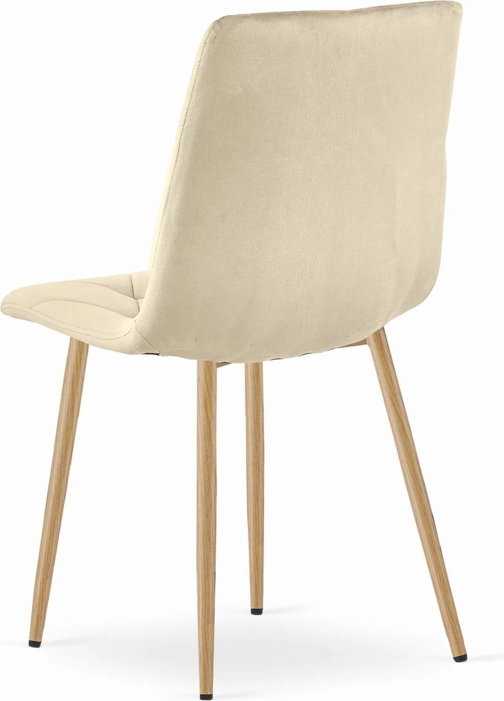 Bej deschis scaun bucatarie LIBRA din catifea