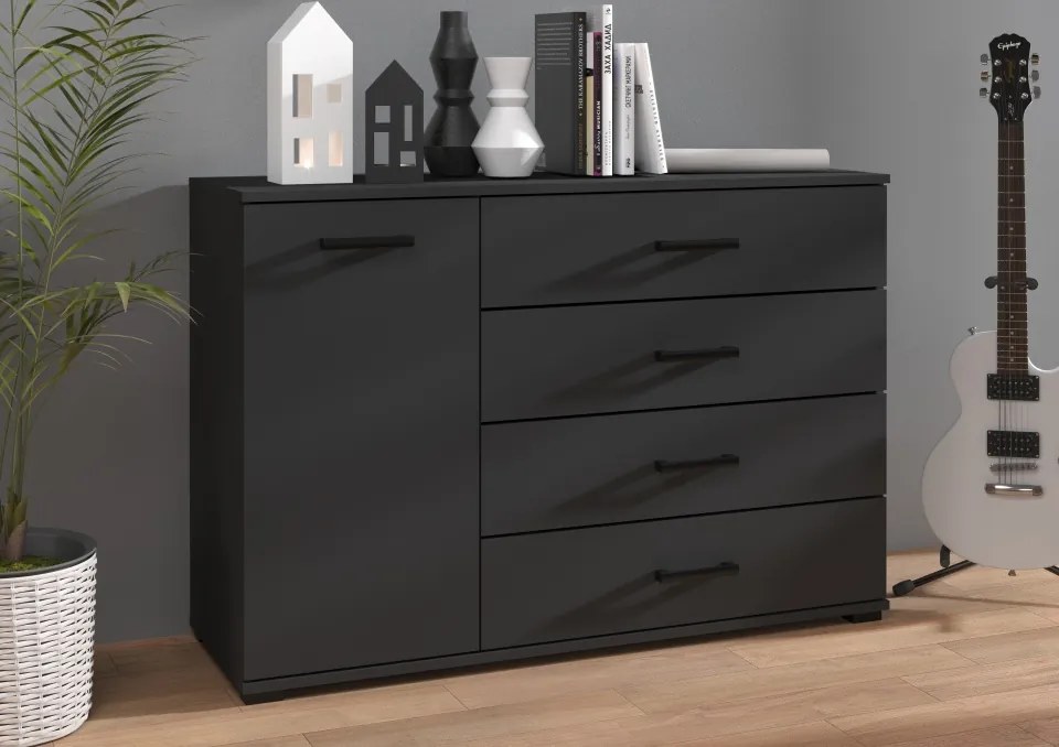 Comodă Frazio – 120x40x83 cm – Negru