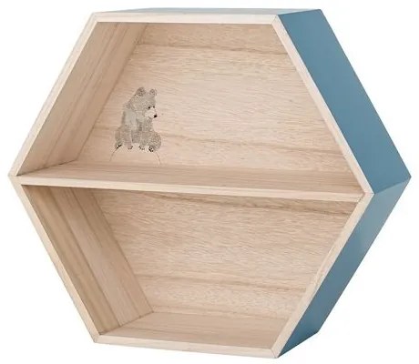 Raft albastru din lemn 44 cm Bear Bloomingville Mini