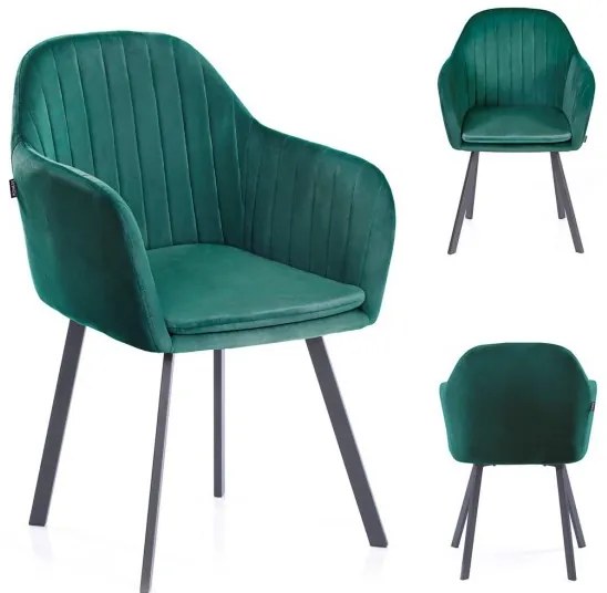 Scaun de sufragerie din catifea turcoaz TRENTO