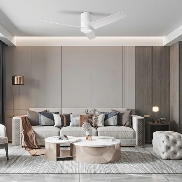 ZEVENTI - Ventilator de tavan LED BARROSA LED/18W/230V Wi-Fi Tuya alb + telecomandă