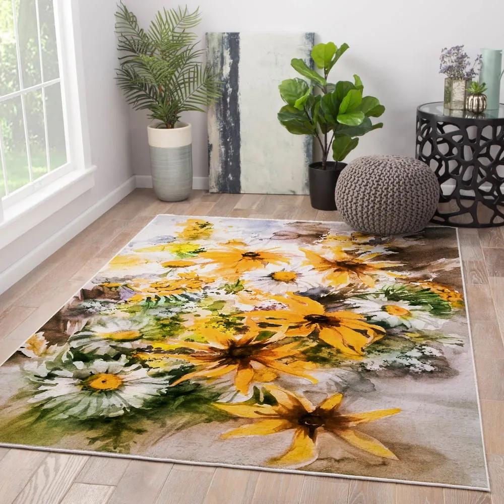 Covor galben lavabil 100x140 cm New Carpets – Oyo home
