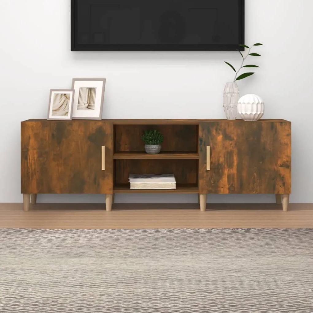 Comoda TV, stejar fumuriu, 150x30x50 cm, lemn prelucrat
