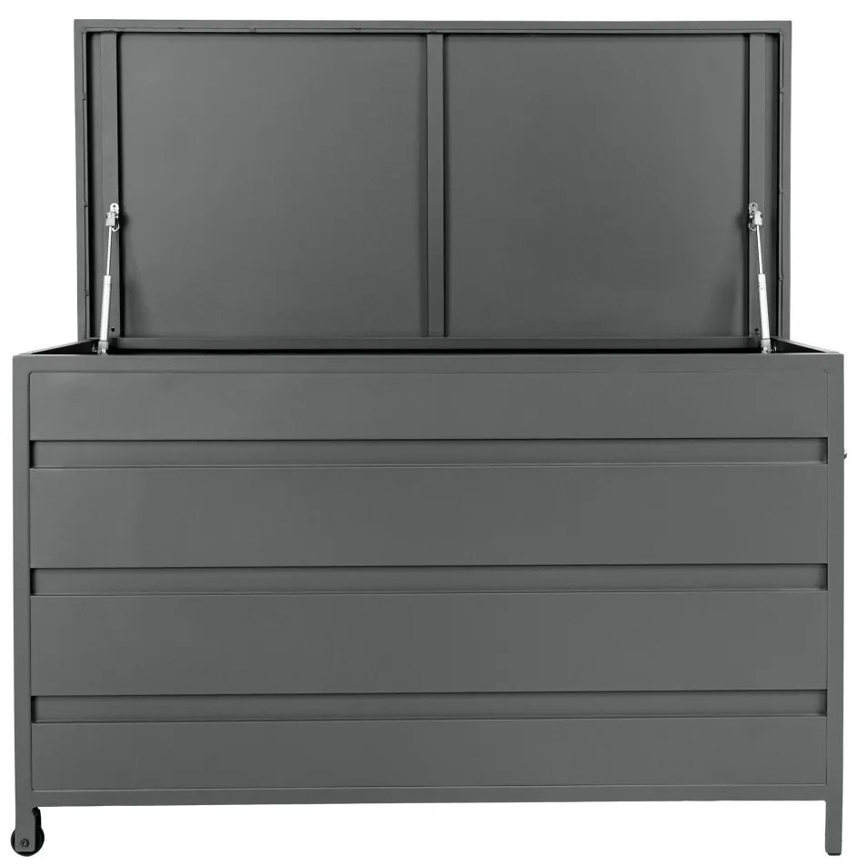 Ladă de grădină Cassis, aluminiu, gri, mediu, 130x60x75 cm, 450 L