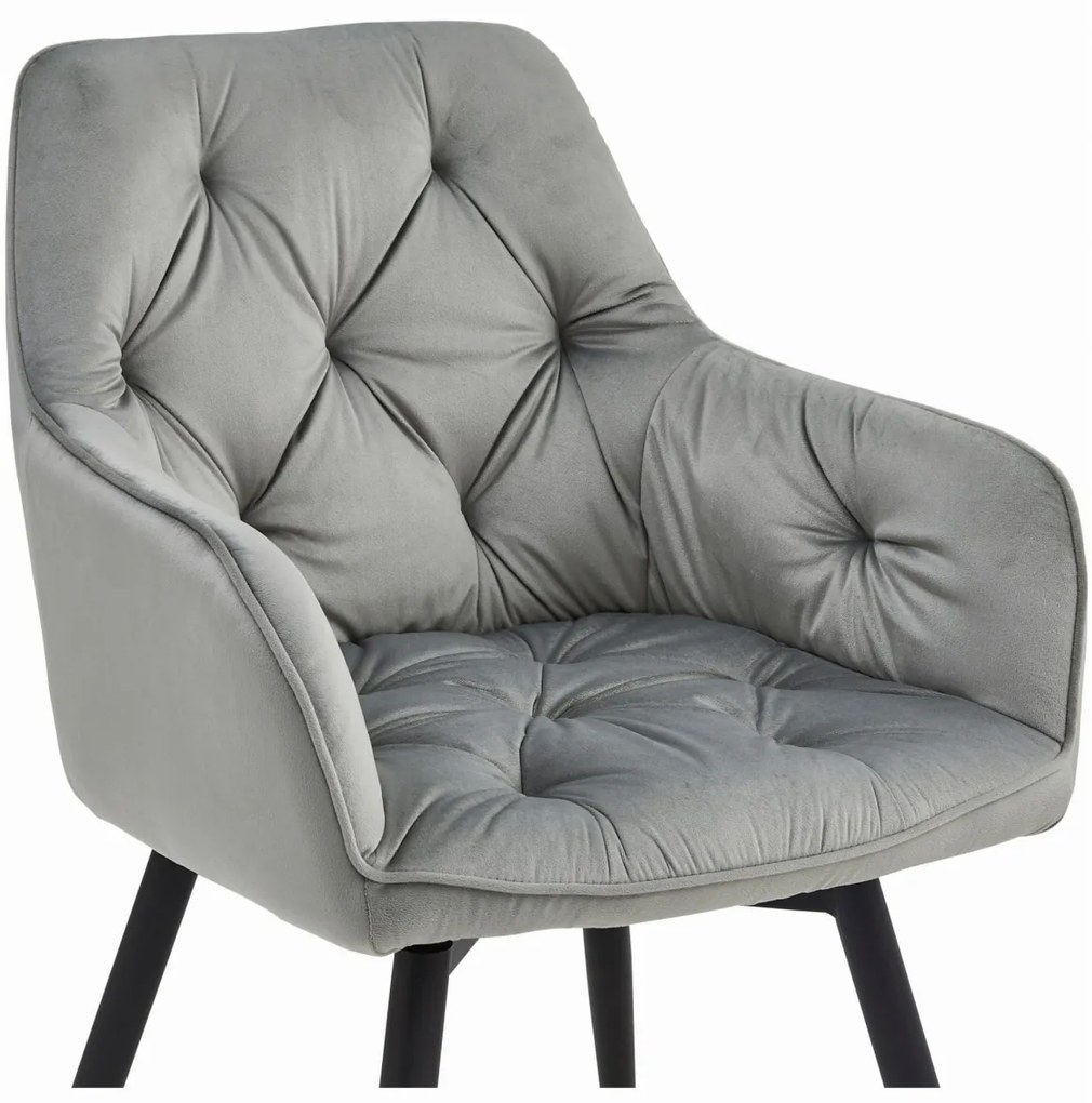 Scaun de masa rotativ JORK360 VELVET, gri deschis
