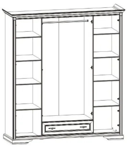 Dormitor Kleo cu Dulap 4 Usi MDF Alb