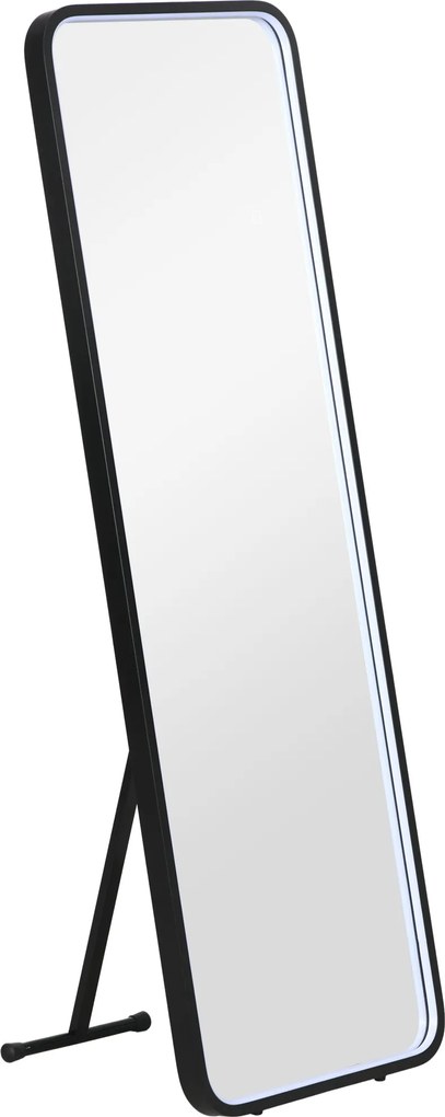 HOMCOM Oglindă corp întreg cu lumină LED Oglindă de podea 151,5x50 cm Independentă sau pentru perete cu lumină reglabilă în 3 culori | Aosom Romania