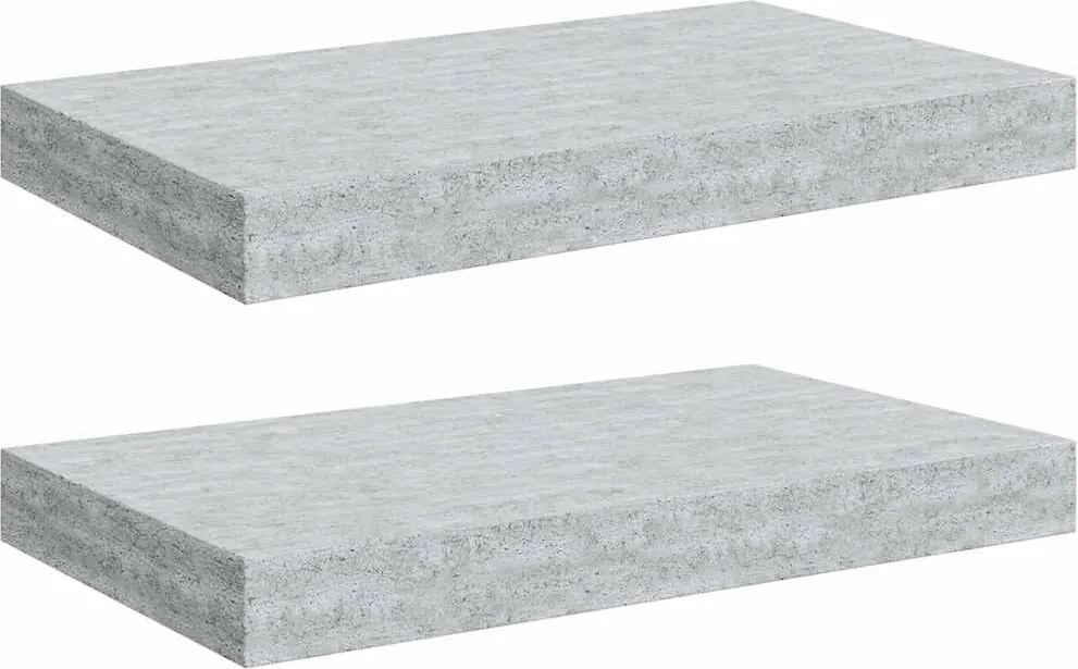 vidaXL Rafturi de perete suspendate 2 buc. gri beton 40x23x3,8 cm MDF