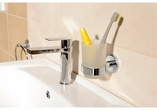 Suport cu pahat de sticlă AQUALINE SB104 Samba, sticla albă lăptoasă