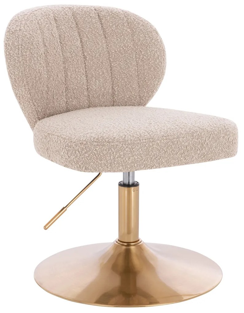 HR193N Scaun Latte Boucle cu Bază Aurie