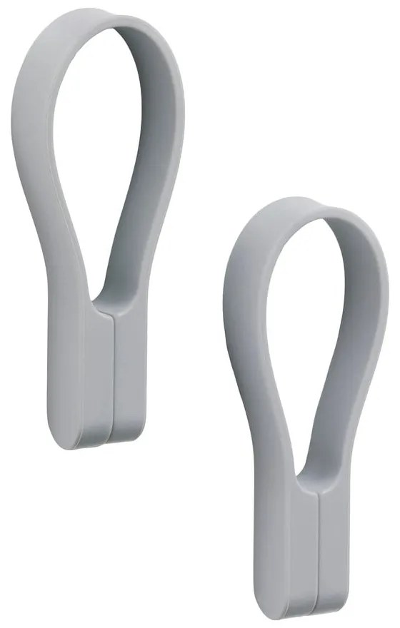 Clipsuri pentru prosoape gri-deschis 2 buc. din silicon Loop – Zone