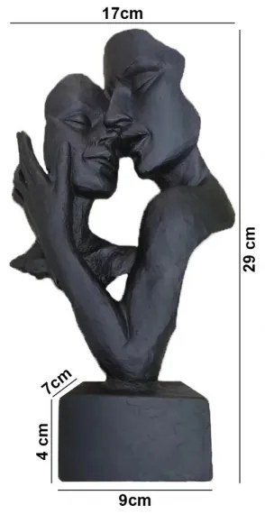 Decorațiune de masă din rășină, 29 x 9 x 17 cm, negru