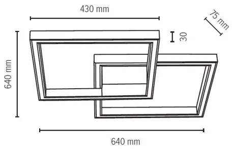 Spot-Light 91405274 - Corp de iluminat LED dimabil RAMME, 48W, 230V, cu telecomandă, stejar mat