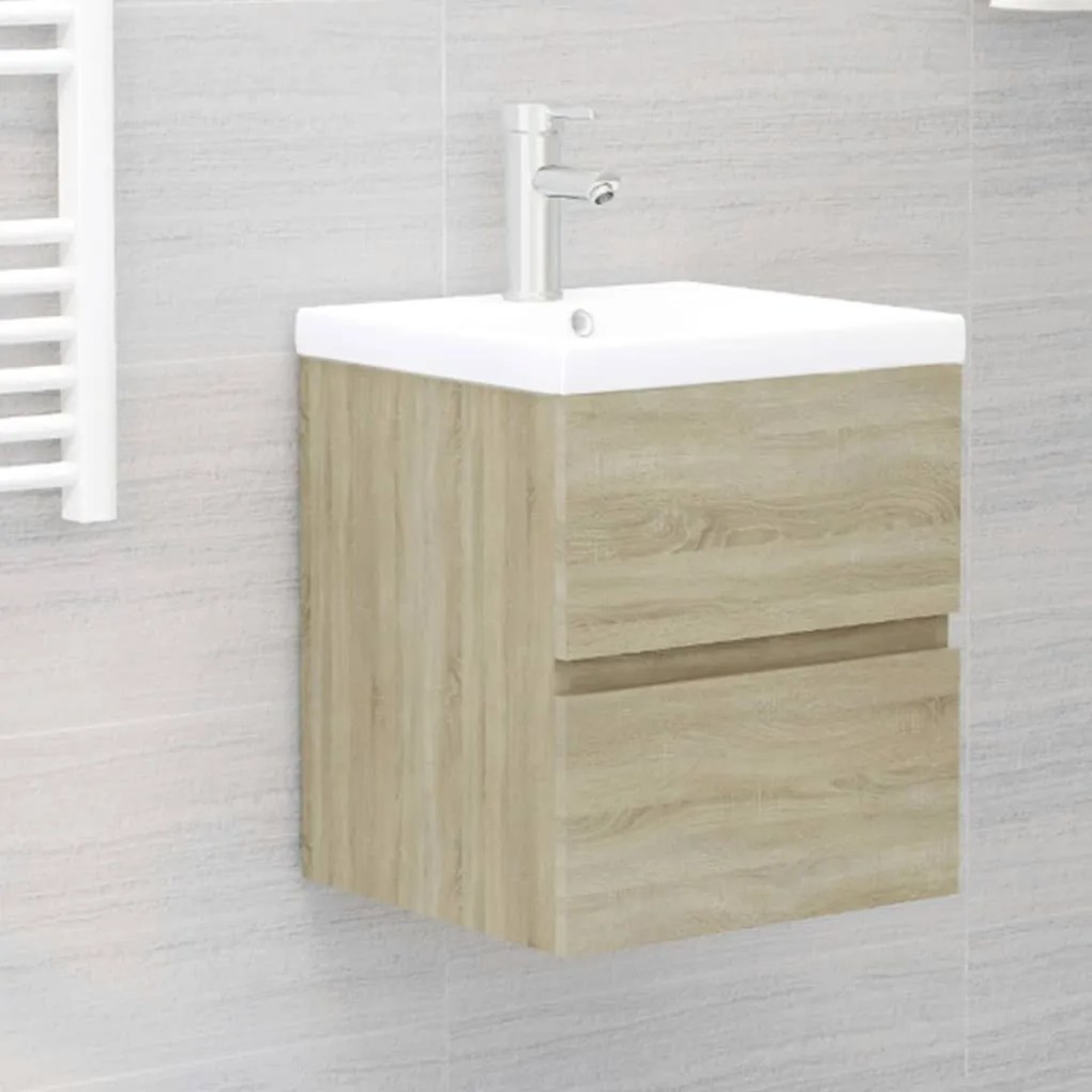 804731 vidaXL Dulap de chiuvetă, stejar Sonoma, 41x38,5x45 cm, PAL