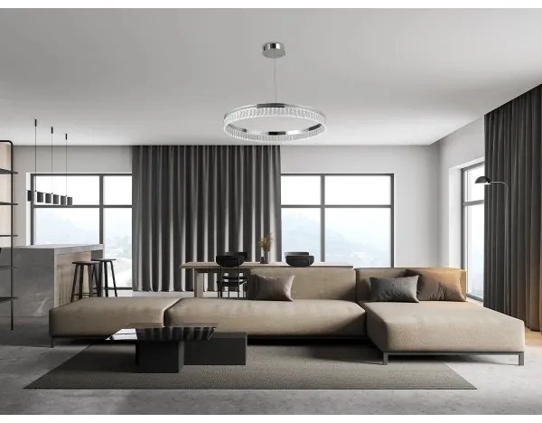 Candelabru cu cristale LED reglabil pe cablu THALIA LED/55W/230V 3000-6000K + telecomandă